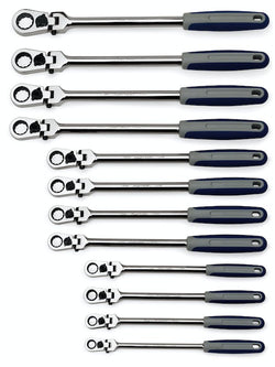 Juego de llaves de caja de trinquete de cabeza flexible con bloqueo métrico de 12 puntos, 12 piezas (8-19 mm) (Blue-Point®)