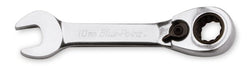 Llave combinada de trinquete corta, 10 mm, 12 puntas, métrica, acodada 15° (Blue-Point®)