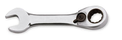 Llave combinada de trinquete corta, 14 mm, 12 puntas, métrica, acodada 15° (Blue-Point®)