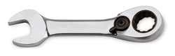 Llave combinada de trinquete corta, 15 mm, 12 puntas, métrica, acodada 15° (Blue-Point®)