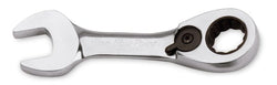 Llave combinada de trinquete corta, 18 mm, 12 puntas, métrica, acodada 15° (Blue-Point®)