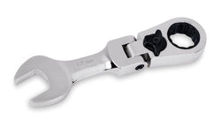 Llave combinada de trinquete con cabeza flexible, caja acodada de 15°, métrica enana, 12 puntas, 17 mm (Blue-Point®)
