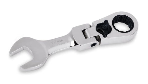 Llave combinada de trinquete con cabeza flexible, caja acodada de 15°, métrica enana, 12 puntas, 17 mm (Blue-Point®)