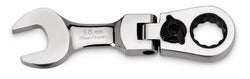 Llave combinada de trinquete con cabeza flexible, caja acodada de 15°, métrica enana, 12 puntas, 18 mm (Blue-Point®)