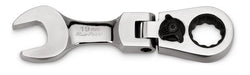 Llave combinada de trinquete con cabeza flexible, caja acodada de 15°, métrica enana, 12 puntas, 19 mm (Blue-Point®)