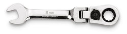 Llave combinada de trinquete con cabeza flexible, caja acodada de 15°, métrica pequeña, 8 mm, 12 puntas (Blue-Point®)