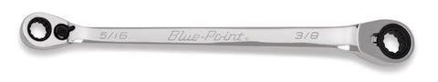 Llave de caja de trinquete reversible con compensación de 25° SAE de 12 puntas y 5/16-3/8" (Blue-Point®)