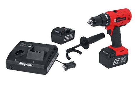 Kit de taladro percutor inalámbrico MonsterLithium de 18 V y 1/2" (rojo)