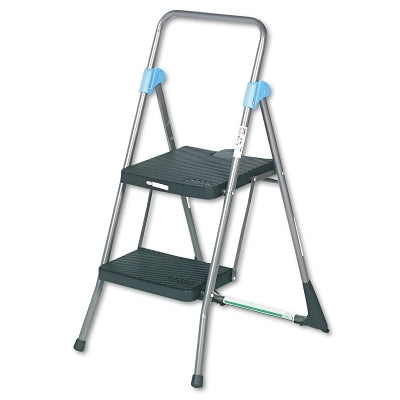 Taburete plegable comercial de 3 escalones, capacidad de 300 lb, 20 1/2 de ancho x 32 5/8 de profundidad x 52 1/8 de alto, gris