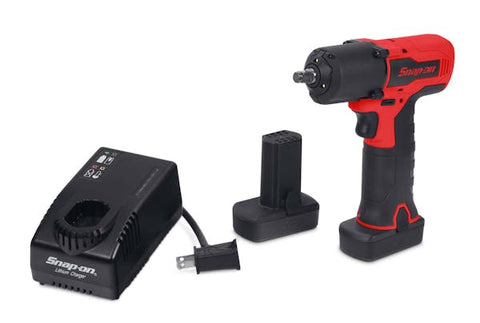 Kit de llave de impacto inalámbrica de microlitio con accionamiento de 14,4 V y 3/8" (rojo)