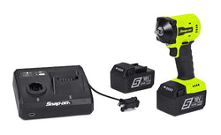 Kit de llave de impacto inalámbrica MonsterLithium Stubby de 18 V con accionamiento de 3/8" (alta visibilidad)