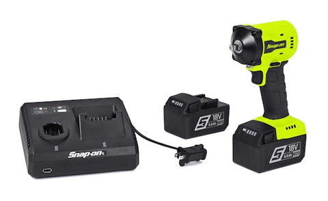 Kit de llave de impacto inalámbrica MonsterLithium Stubby de 18 V con accionamiento de 3/8" (alta visibilidad)