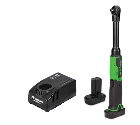 Kit de trinquete inalámbrico de cuello largo de microlitio con accionamiento de 14,4 V y 3/8" (verde)