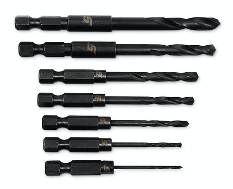 Juego de brocas de longitud de tornillo de máquina de vástago hexagonal de 7 piezas