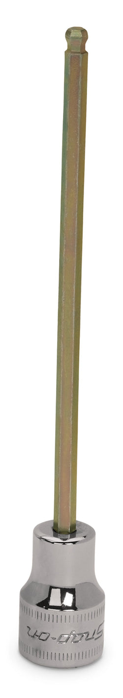 Destornillador de vaso hexagonal de bola larga, métrico, con accionamiento de 3/8" y 4 mm