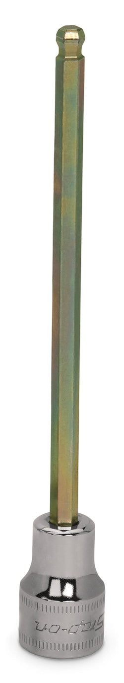 Destornillador de vaso hexagonal de bola larga, métrico, con accionamiento de 3/8" y 5 mm