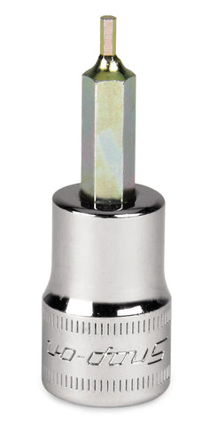 Destornillador de vaso con punta hexagonal estándar de 2 mm, métrico, con accionamiento de 3/8"