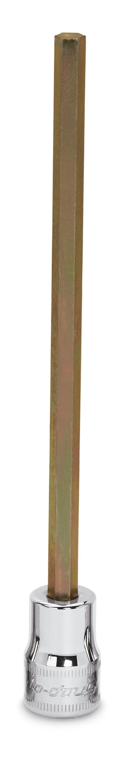 Destornillador de vaso hexagonal extralargo de 6 mm, métrico, con accionamiento de 3/8"