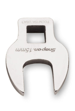 Llave de pata de gallo de boca abierta, métrica, de 15 mm, con accionamiento de 3/8"
