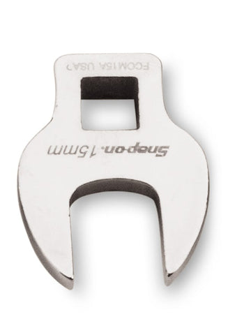 Llave de pata de gallo de boca abierta, métrica, de 15 mm, con accionamiento de 3/8"
