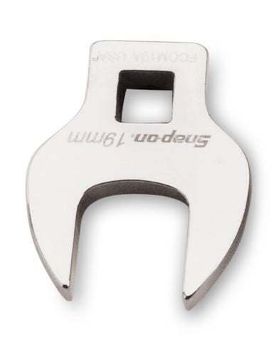 Llave de pata de gallo de boca abierta, métrica, de 19 mm, con accionamiento de 3/8"