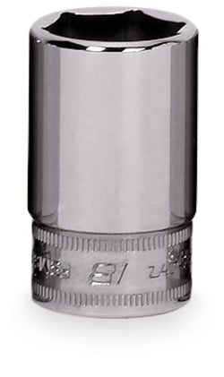 Dado semiprofundo Flank Drive® de 18 mm, métrico, de 6 puntas y con cuadro de 3/8"