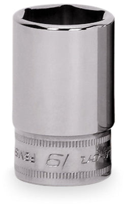 Dado semiprofundo Flank Drive® de 19 mm, métrico, 6 puntas, con cuadro de 3/8"
