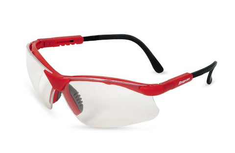 Gafas de seguridad (montura roja/lente transparente)