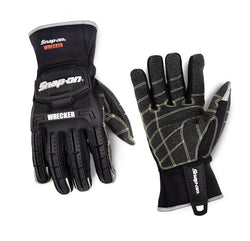 Guantes de auxilio negros con puntas reflectantes en los dedos (negro) (XXL)