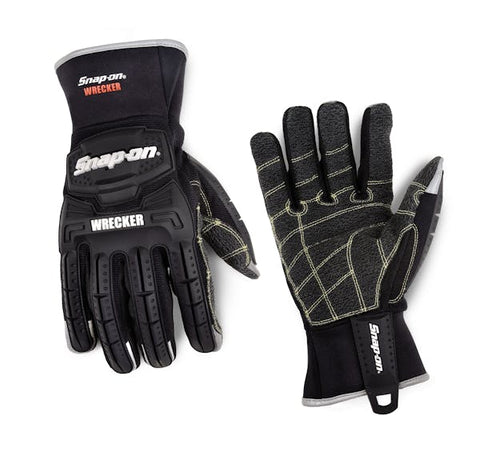 Guantes de auxilio negros con puntas reflectantes en los dedos (negro) (XXL)