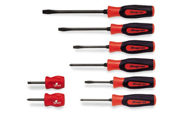 Juego de destornilladores combinados de agarre duro Instinct® combinados de 8 piezas (rojo)