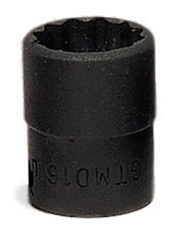 Dado poco profundo SAE Flank Drive® de 1/2" con 12 puntas y cuadro de 1/4"