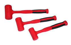 Juego de martillos de golpe muerto de agarre suave de 3 piezas (rojo)