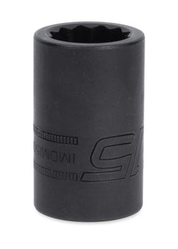 Dado de impacto poco profundo Flank Drive® de 15 mm, métrico, 12 puntas, con accionamiento de 1/2"