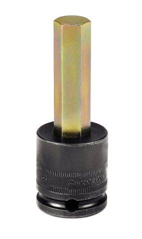 Destornillador hexagonal con clasificación de impacto de 12 mm, métrico, con accionamiento de 3/8"