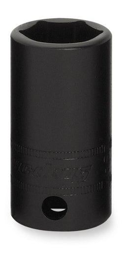 Dado de impacto semiprofundo Flank Drive® de 15 mm, métrico, de 6 puntas y con cuadro de 3/8"