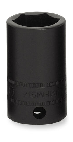 Dado de impacto semiprofundo Flank Drive® de 17 mm, métrico, de 6 puntas y con cuadro de 3/8"