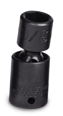 Dado de impacto giratorio poco profundo Flank Drive® de 3/8" SAE de 6 puntos con impulsión de 1/4"