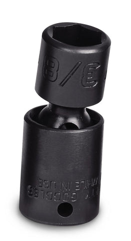 Dado de impacto giratorio poco profundo Flank Drive® de 3/8" SAE de 6 puntos con impulsión de 1/4"