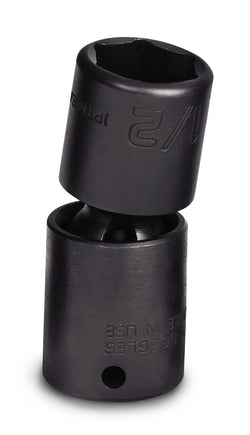 Dado de impacto giratorio poco profundo Flank Drive® de 1/2" SAE de 6 puntos con impulsión de 1/4"