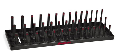 Bandeja de enchufes estilo poste de 3 filas SAE de 1/2" (negra)