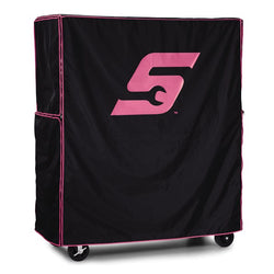 Funda con logotipo "S" (negro con rosa)