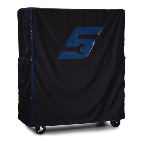 Funda con logo “S” (negra con logo azul)