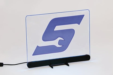 Luz LED del panel de visualización del logotipo "S" (azul)