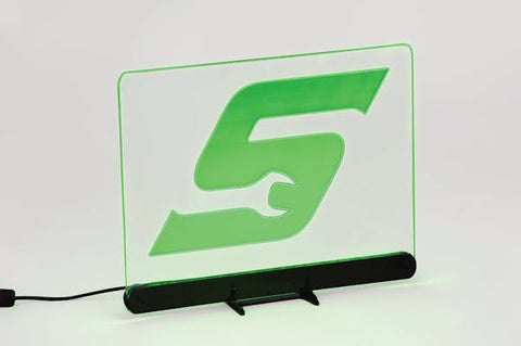 Luz LED del panel de visualización del logotipo "S" (verde)