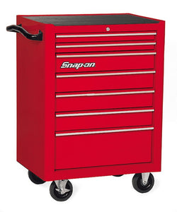 Cabina enrollable Heritage Series de banco único con siete cajones de 26" (roja)
