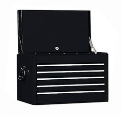Cómoda superior de 5 cajones (negro brillante)