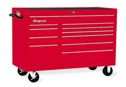Cabina enrollable serie clásica de doble banco y 11 cajones de 55" (roja)