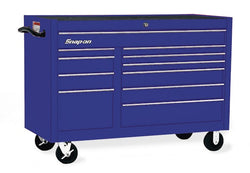 Cabina enrollable serie clásica de doble banco y 11 cajones de 55" (azul real)