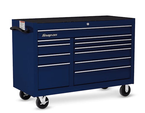 Cabina enrollable serie clásica con doble banco y 11 cajones de 55" (azul medianoche)